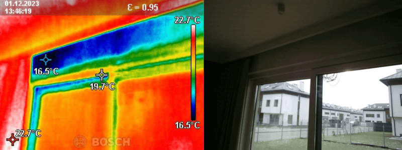 Rozkład temperatur w nadprożu okiennym.